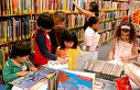 group of kids in library